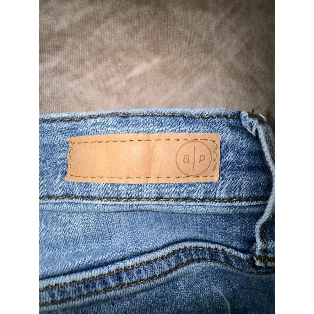 BP Jeans Womens Size 26 Med Blue Wash Raw Hem Stretch Denim Pants